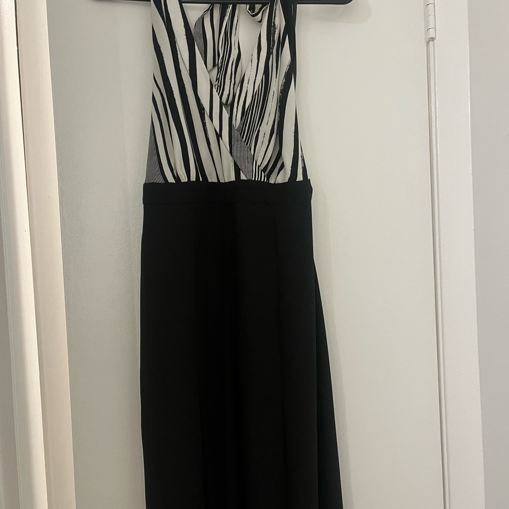 Bcbgmaxazria Black And White Jumpsuit